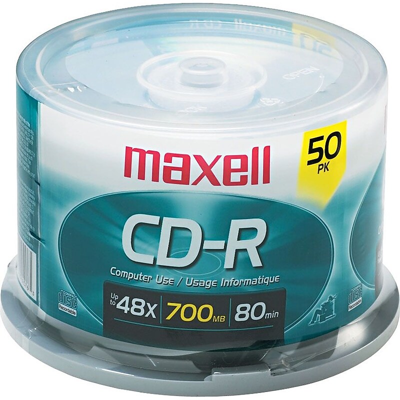 Maxell 648250 52x CD-R, 50/Pack image 1