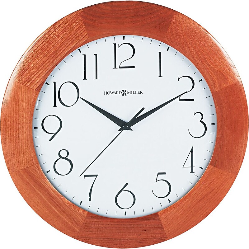 Howard Miller®13" Santa Fe Oak Finish Round Wall Clock, White image 1