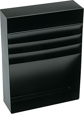 STEELMASTER 4-Way Corner Organizer – 11x13x11 Inch Black Steel Desk Organizer For Files & Supplies - View #8