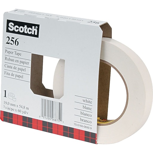 1 x 36 yd White 3M Scotch 86009 3051 Low Tack Paper Tape 