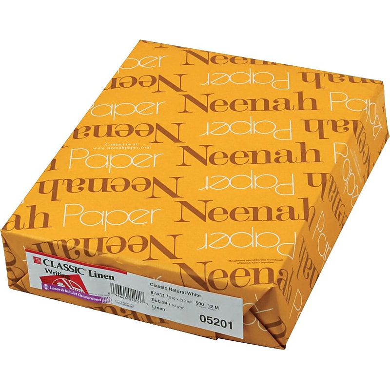 Neenah Classic® Linen Premium Writing Paper, Classic Natural White (NEE05201) image 1