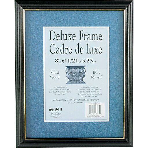 Nudell Gold Trim Deluxe Document Frame Black 8 12 X 11