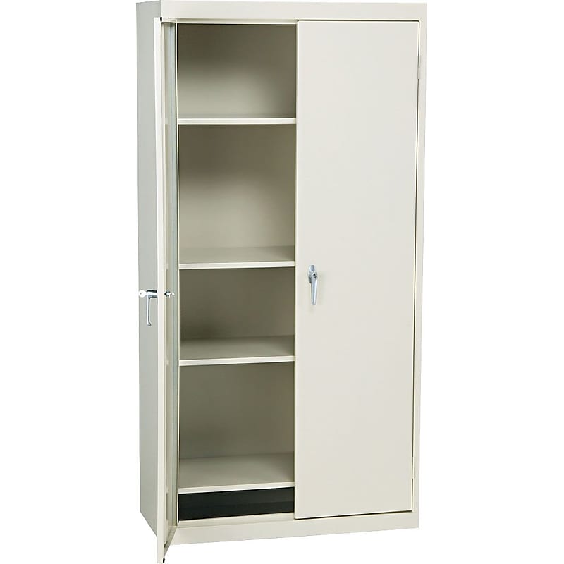 Alera Fixed Shelf Storage Cabinet, Putty, 4-Shelf, 36"W x 18"D x 72"H (ALECM7218PY) image 1