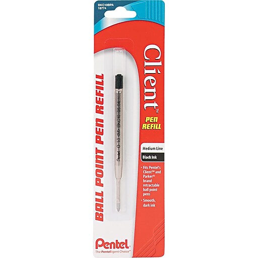 Shop Staples for Pentel® 1 mm Medium Client Ballpoint Pen Refill, Black