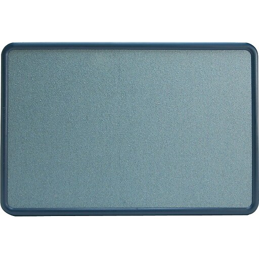 Quartet® 3' x 2' Contour® Light Blue Fabric Bulletin Board with Navy
