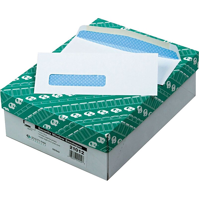Quality Park Gummed Catalog Envelope, 3 5/8" x 8 5/8", White, 500/Bx (21012) image 1