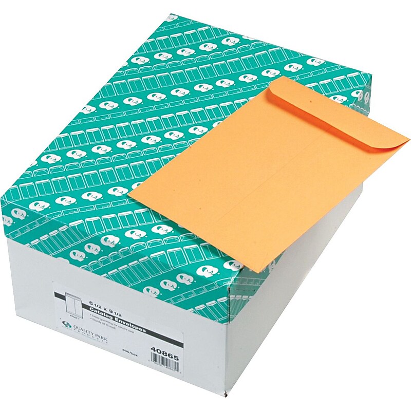 Quality Park Gummed Kraft Catalog Envelope, 6 1/2" x 9 1/2", Kraft, 500/Box (QUA40865) image 1