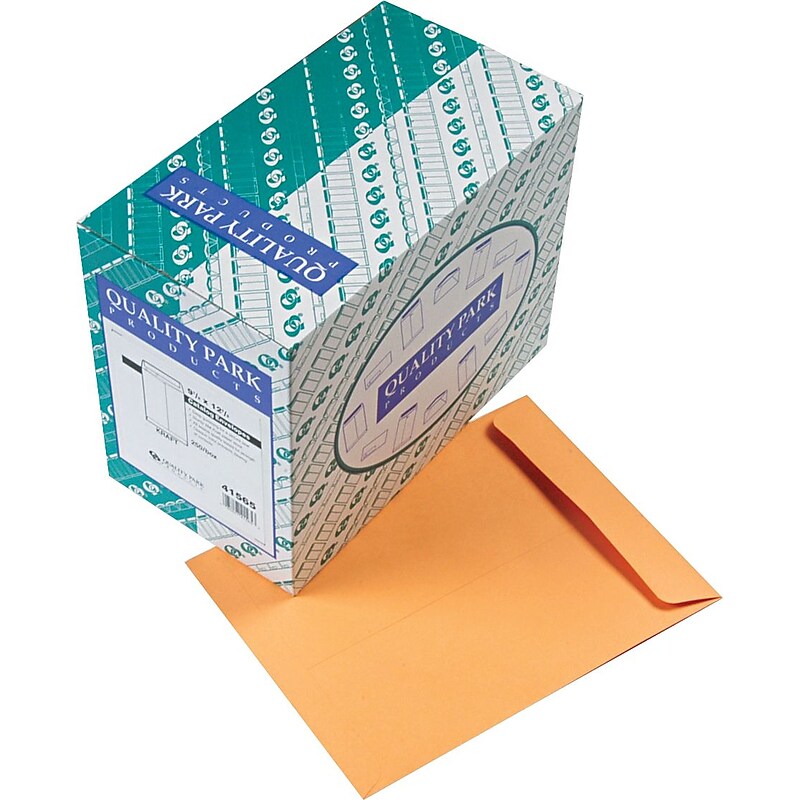 Quality Park Gummed Kraft Catalog Envelope, 9 1/2" x 12 1/2", Kraft, 250/Box (41565) image 1