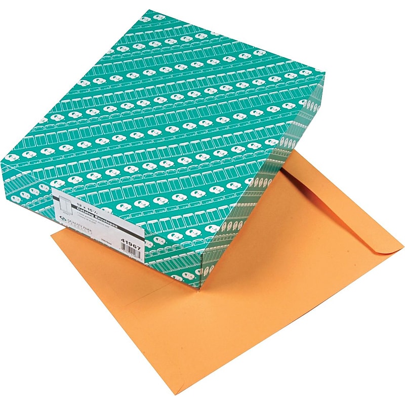 Quality Park Gummed Kraft Catalog Envelope, 12" x 15 1/2", Light Kraft, 100/Box (41967) image 1