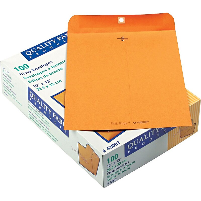 Quality Park Ridge Clasp Catalog Envelope, 10" x 13", Kraft, 100/Box (43097) image 1