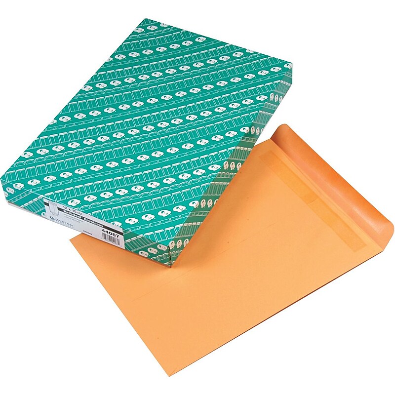 Quality Park Redi-Seal Kraft Catalog Envelope, 12" x 15 1/2", Kraft, 100/Box (44067) image 1