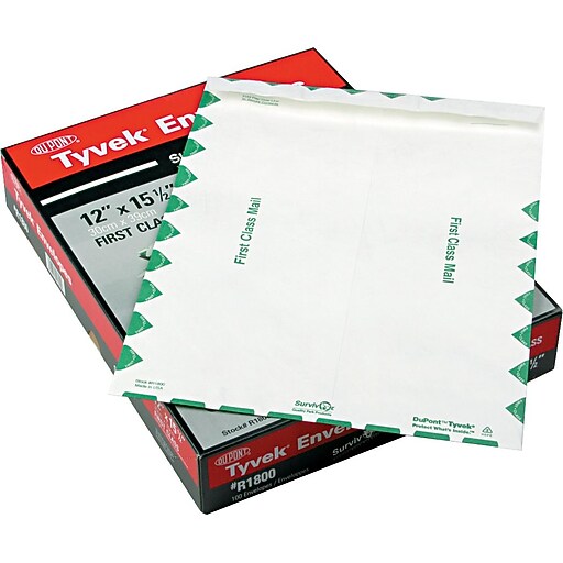 Quality Park 110 SelfAdhesive Tyvek USPS First Class Mailer, 12" x 15