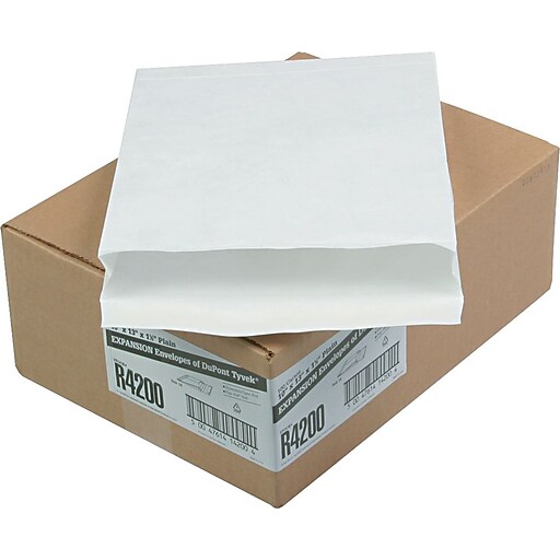Quality Park 97 SelfAdhesive Tyvek Expansion Mailer Envelope, White