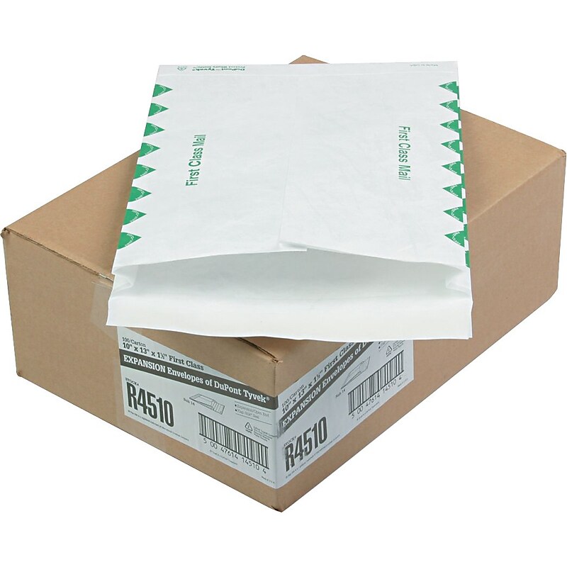 Quality Park Tyvek Self Seal Booklet Envelope 10" x 13", White, 100/Box (QUAR4510) image 1