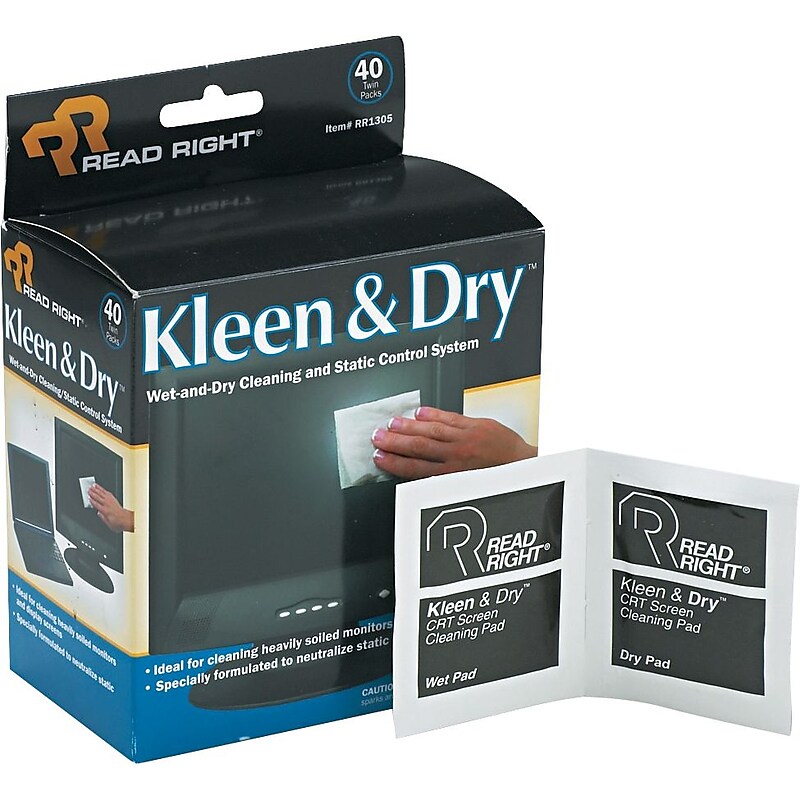 Kleen & Dry Cleaning Wipes, 40 Twin Packs Per Box, 10/Ct image 1