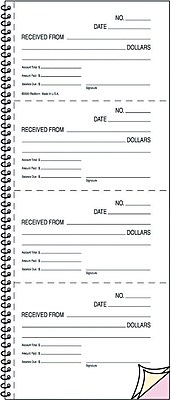3 Part Cash Receipt Book - rediform money rent receipt book 2 3 4 x 5