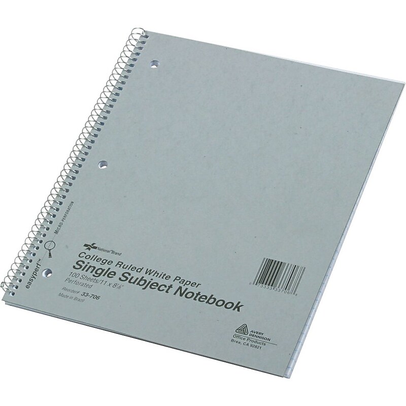 Xtreme Kolor Kraft 1-Subject Notebooks, 8.875" x 11", College Ruled, 100 Sheets, Each (33706) image 1
