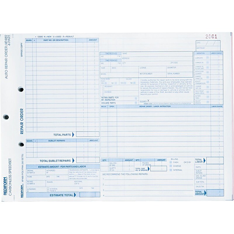 Rediform 4-Part Carbonless Purchase Requisitions, 8.5"L x 11"W, 50 Sets/Book (RED4P489) image 1