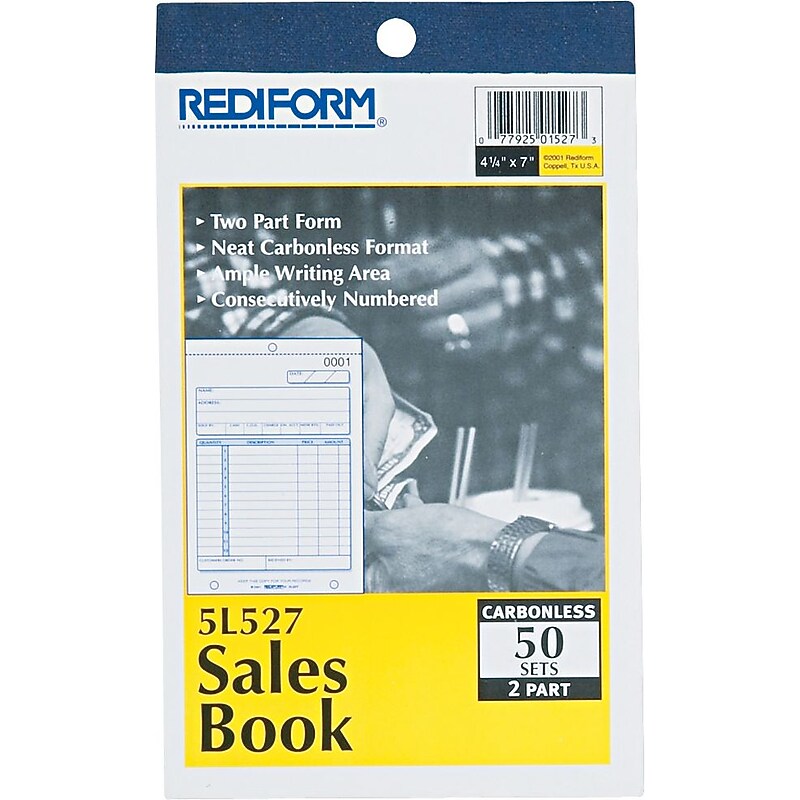 Rediform 2-Part Carbonless Sales Orders, 4-1/4"x6-3/8", (RED5L527) image 1