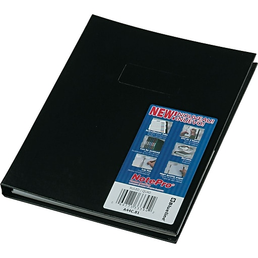 Blueline NotePro 1Subject Professional Notebooks, 7.25" x 9.25", Quad
