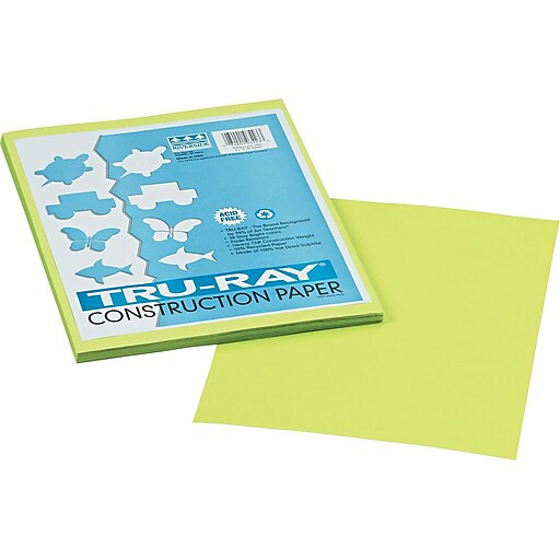 Tru-Ray Construction Paper, Heavyweight, Festive Green, 12" X 18 50 Sheets Per Pack 5 Packs