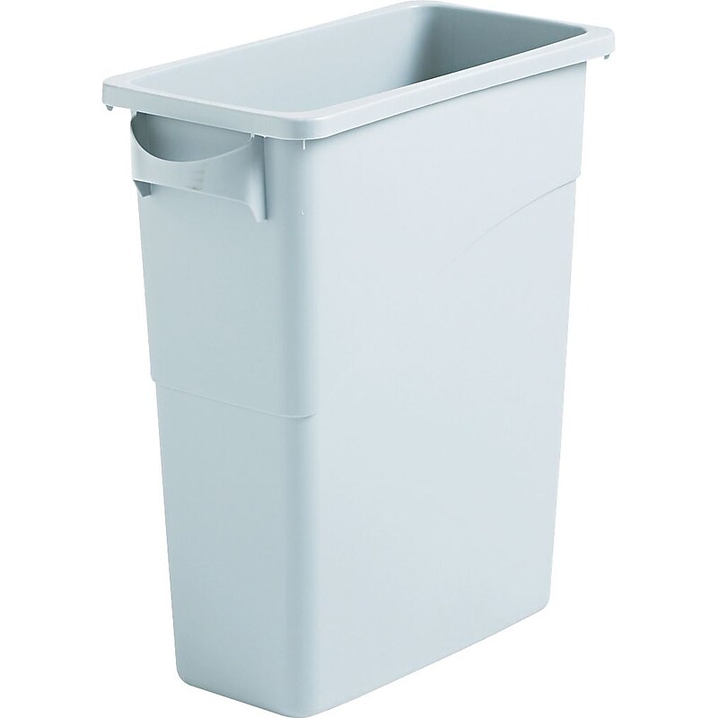 Rubbermaid Slim Jim with Venting Channels Rubber Trash Can no Lid, Gray, 15.85 gal. (1971258) image 1