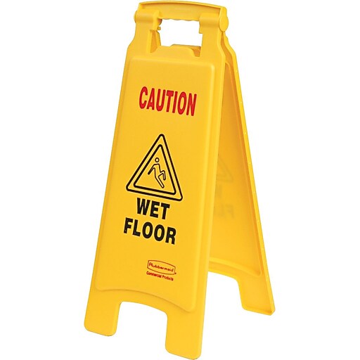 Rubbermaid® "Caution" Wet Floor Sign Staples