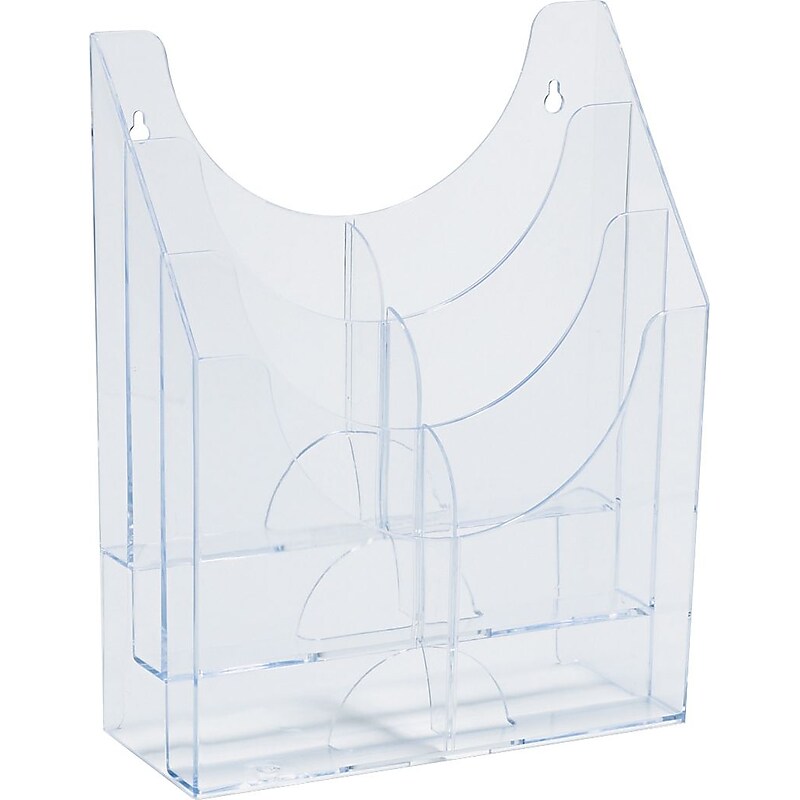 SBS SuperRack Multi-Purpose Organizer, 6 Pockets, Clear, 12"H x 9 1/2"W x 3 3/4"D image 1