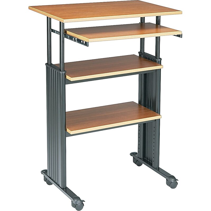 Safco Muv Stand-up 30" Workstation Desk, Medium Oak (1929MO) image 1