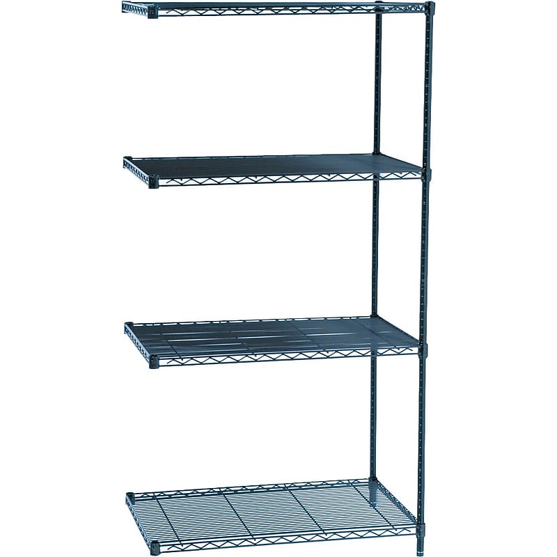 Safco Industrial 4-Shelf Wire Unit, 36", Black (5289BL) image 1