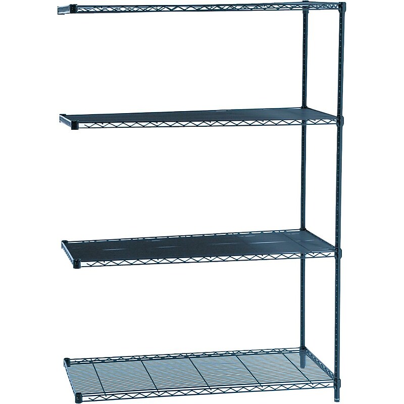 Safco Industrial 4-Shelf Wire Unit, 48", Black (5295BL) image 1