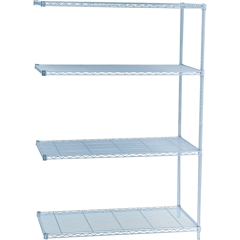 Safco Industrial 4-Shelf Wire Stand Alone, 48.03", Metallic Gray (5295GR) image 1