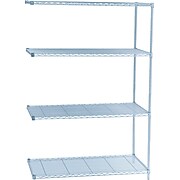 Safco Industrial 4-Shelf Wire Stand Alone, 48.03", Metallic Gray (5295GR)