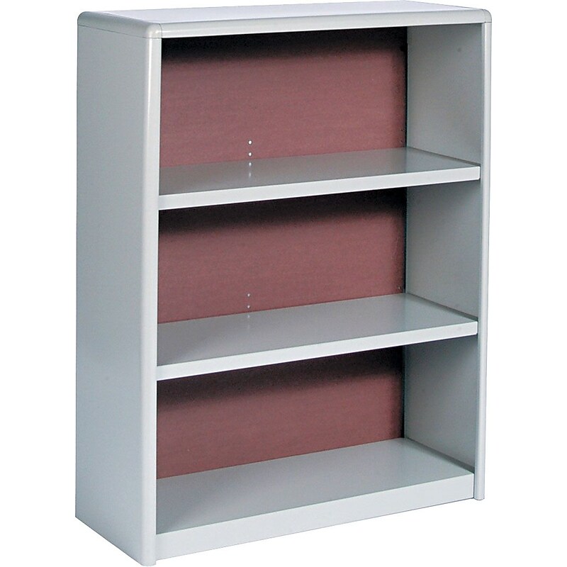Safco ValueMate Economy 3-Shelf 41"H Steel Bookcase, Gray (7171GR) image 1