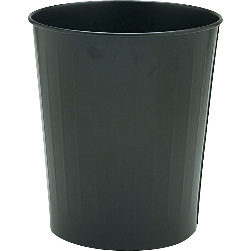 Safco Steel Trash Can with no Lid, 6 Gallon, Black (9604BL) image 1