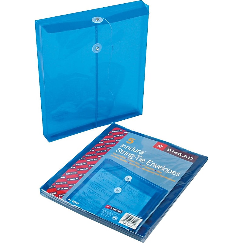 Smead Ultracolor Standard Plastic Document File, Letter, Blue, 5/Pack (89542) image 1
