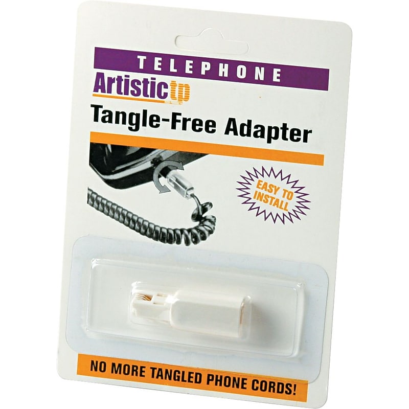 Softalk® Rotating 360 Telephone Cord Detangler, White image 1