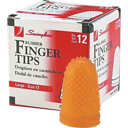 Swingline Rubber Fingers Tips, 13, 1.37" x 1.25", Amber, 12/Pack