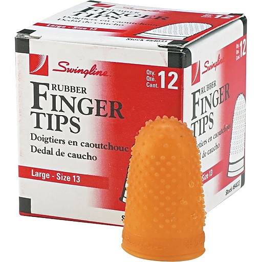 Swingline Rubber Finger Tips Finger Cots Amber - New 54032 Medium-Large Size 12 Finger Protector for Use with Swingline Staples & Swingline Staplers 12 Pack Home Office Desktop Accessories 