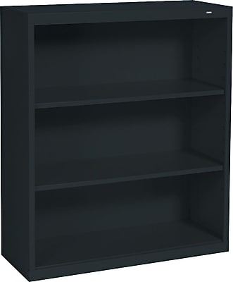 Tennsco Metal 3-Shelf Bookcase, 40″ x 34.5″ x 13.5″, Black (B42BK) Simolary simolary.com