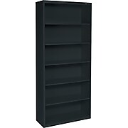 Tennsco 6-Shelf 78"H Metal Bookcase, Black (BC18-72- BLK)