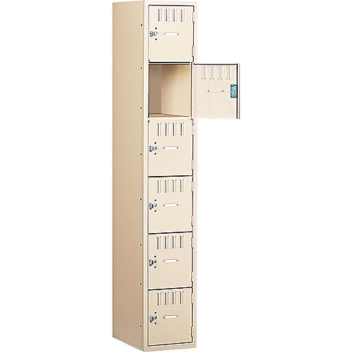 Tennsco Heavy Gauge Steel Box Compartment Lockers, 1 Wide, Sand