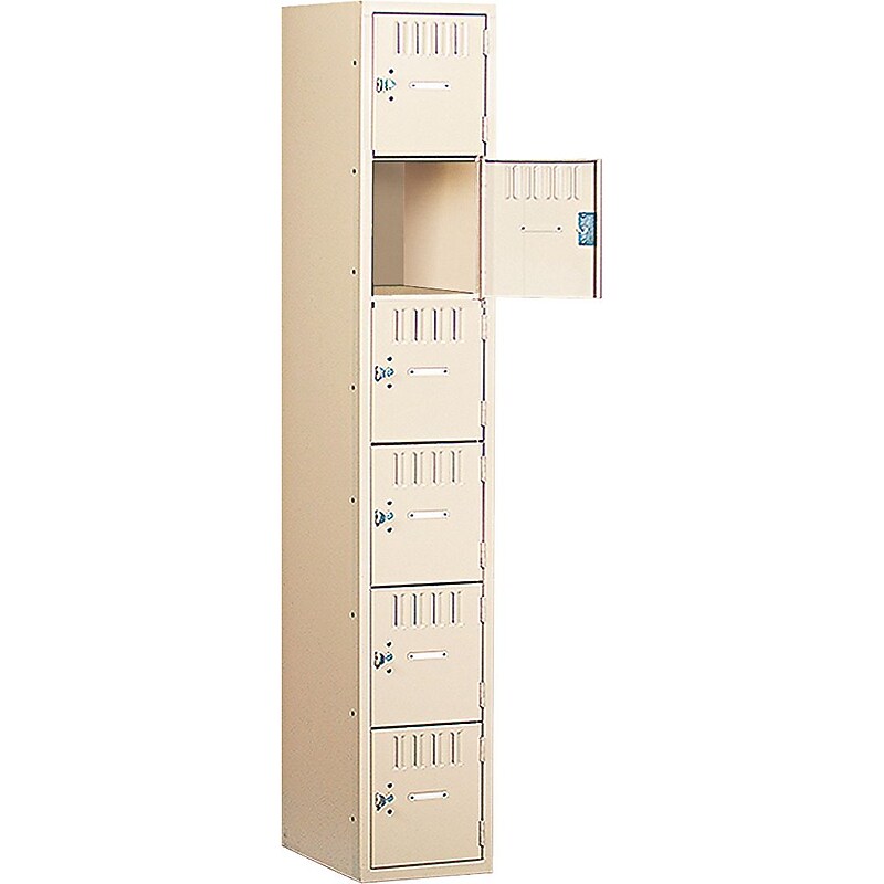 Tennsco Heavy Gauge Steel Box Compartment Lockers, 1 Wide, Sand (BS6121812ASD) (BS6121812ASD) image 1