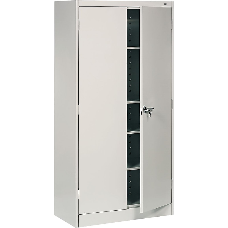 Tennsco Standard 72"H Steel Storage Cabinet with 5 Shelves, Light Gray (TNN1470LGY) image 1
