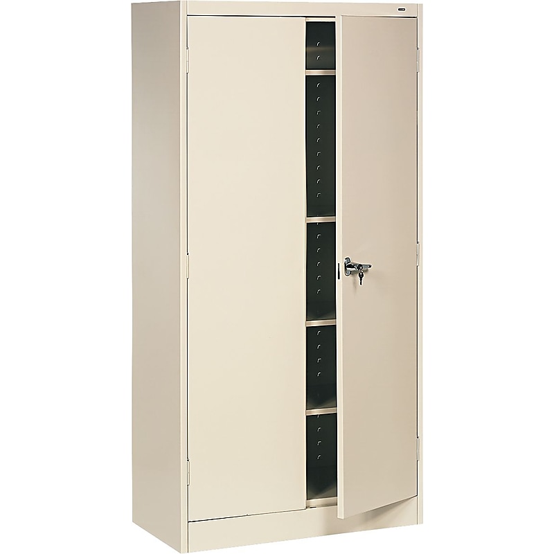 Tennsco Standard 72"H Steel Storage Cabinet with 5 Shelves, Putty (TNN1470PY) image 1