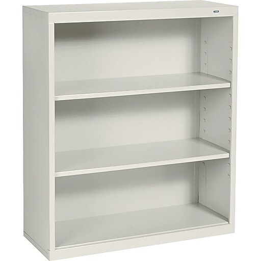 Tennsco 3Shelf 40"H Metal Bookcase, Putty (110058) Staples