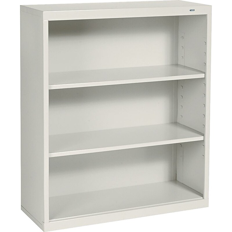 Tennsco 3-Shelf 40"H Metal Bookcase, Putty (110058) image 1
