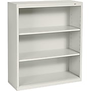 Tennsco 3-Shelf 40"H Metal Bookcase, Putty (110058)