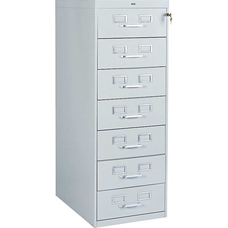 Tennsco Flat File Cabinet, Lockable, 52"H x 19.125"W x 28.5"D, Light Gray (TNN110195) image 1