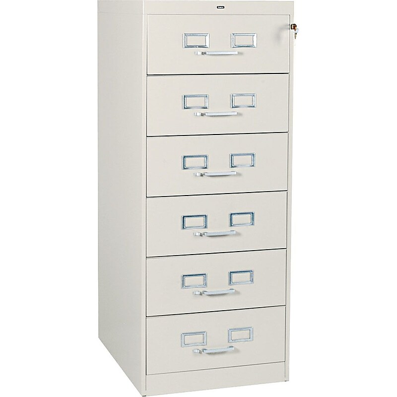 Tennsco Flat File Cabinet, Lockable, 52"H x 21.25"W x 28.5"D, Putty (TNN110256) image 1